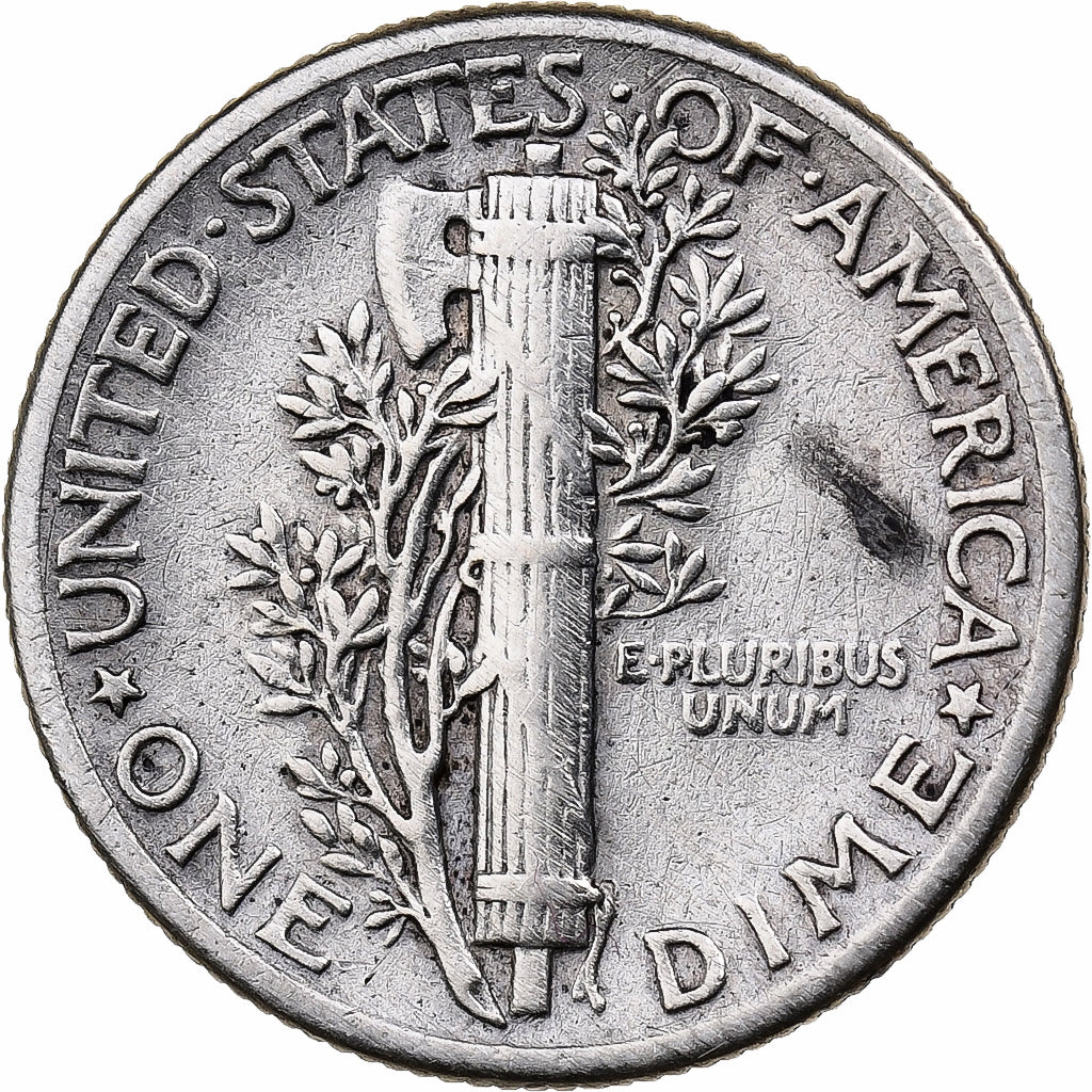 Stati Uniti, Dime, Mercury, 1942, Philadelphia, Argento, BB