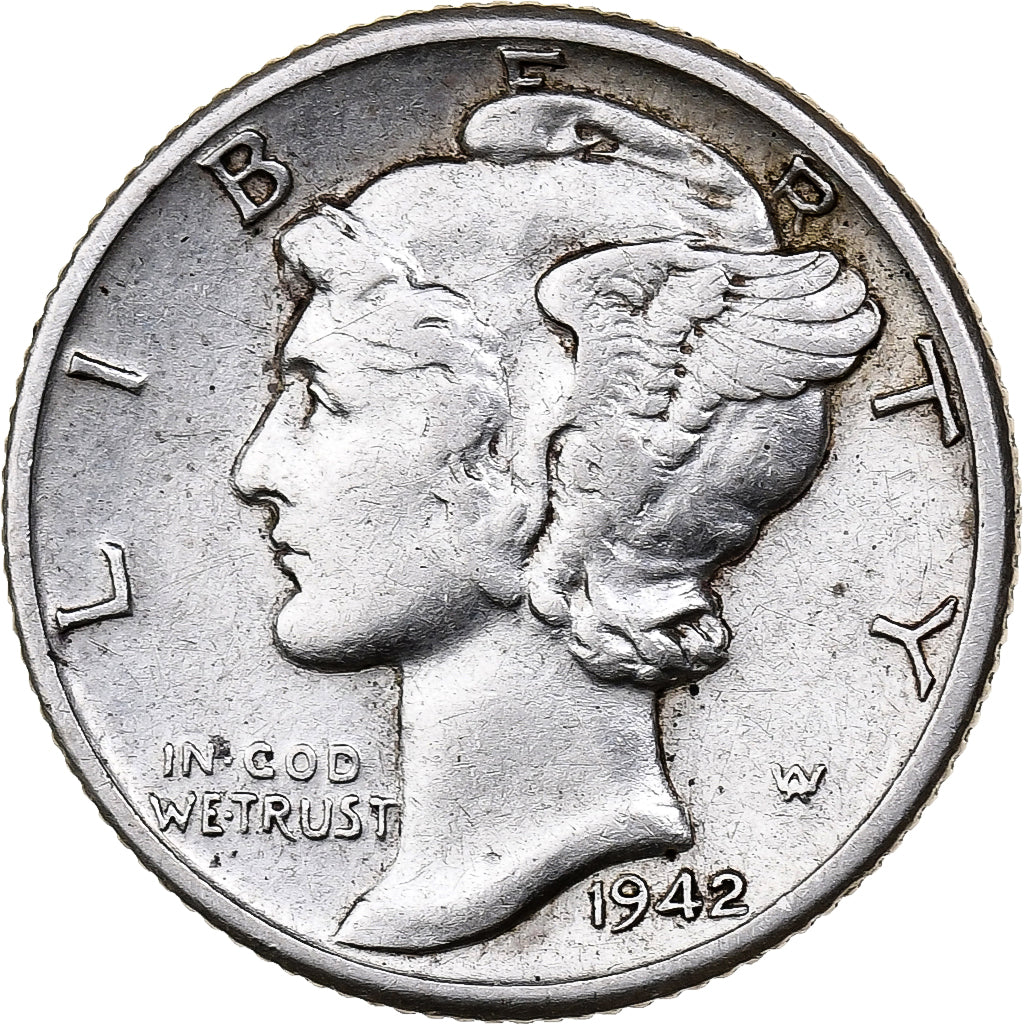 États-Unis, Dime, 1942, Denver, Argent, SUP, KM:140