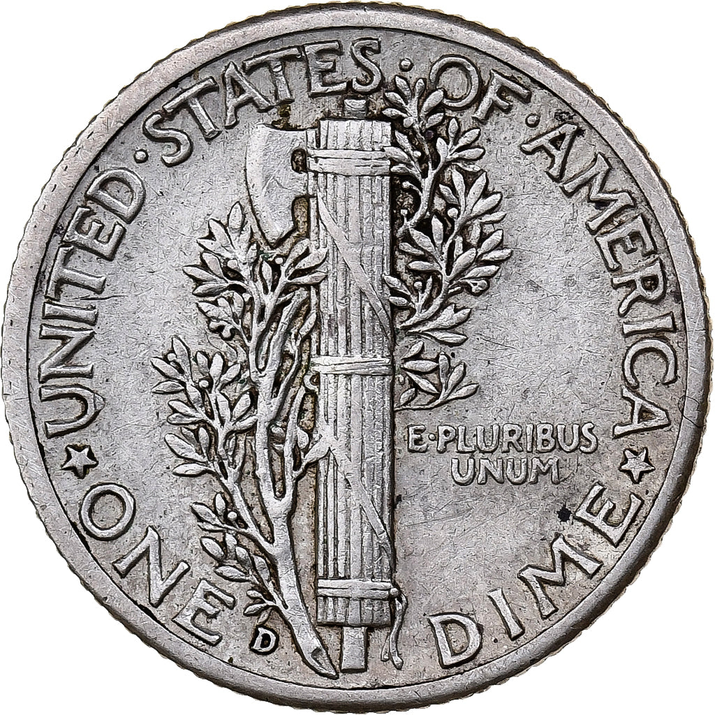 États-Unis, Dime, 1942, Denver, Argent, SUP, KM:140