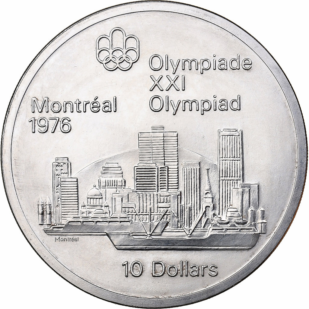 Coin, Canada, Elizabeth II, 1976 Olympics - Montreal Skyline, 10 Dollars, 1973