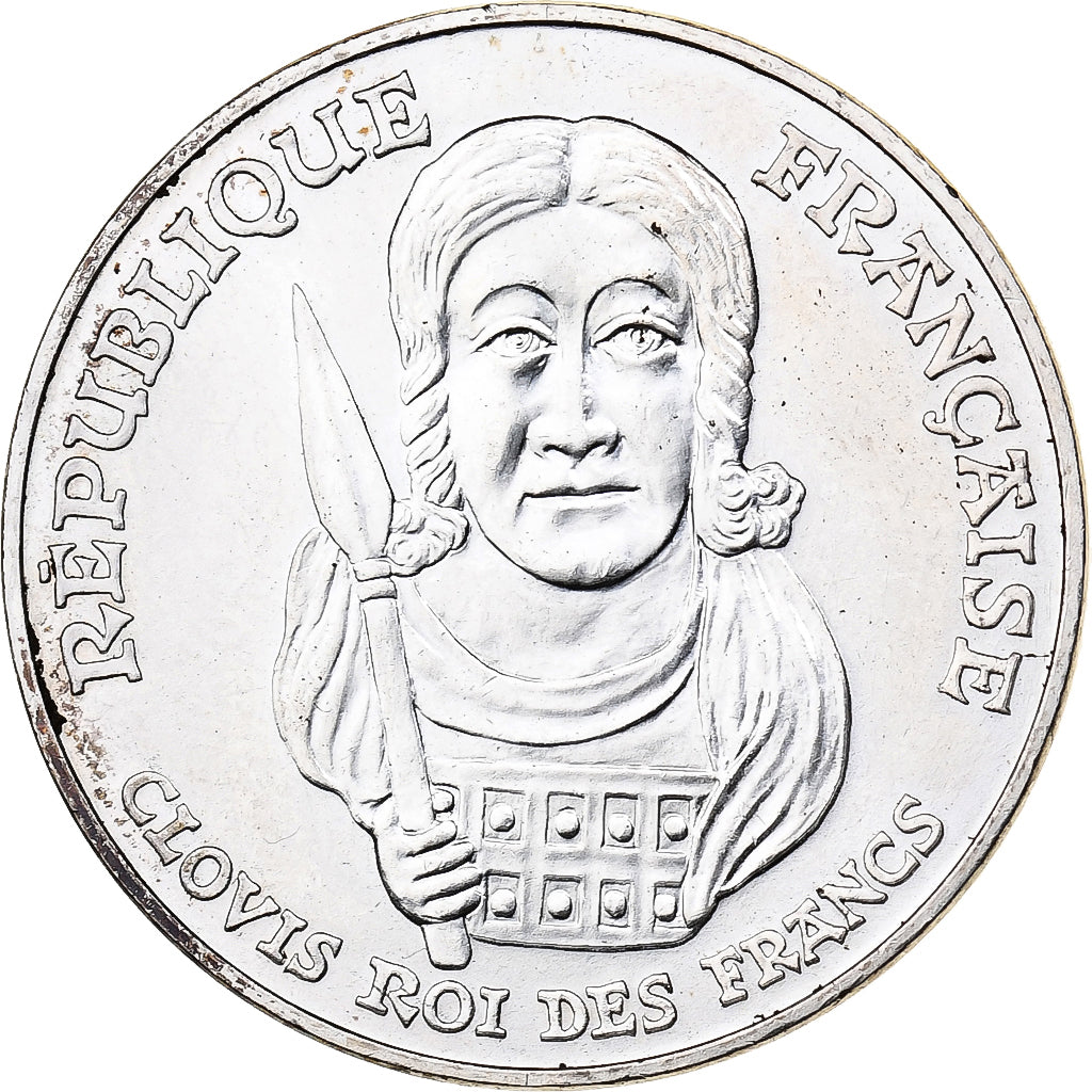 France, 100 Francs, Clovis, 1996, Silver, AU(55-58), Gadoury:953, KM:1180