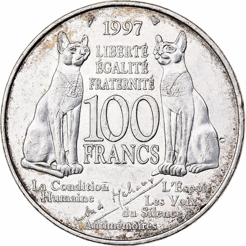 Münze, Frankreich, André Malraux, 100 Francs, 1997, SS+, Silber, KM:1188