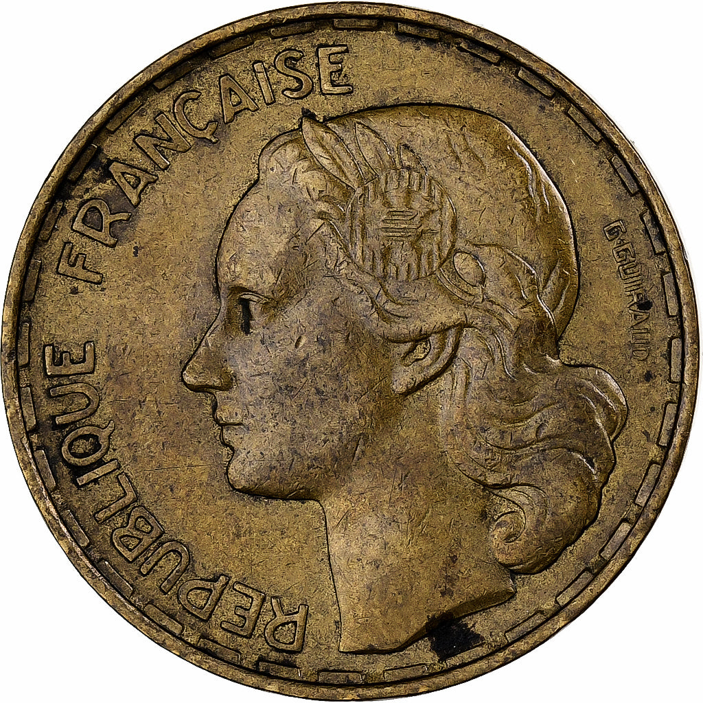 France, 50 Francs, Guiraud, 1958, Paris, Aluminum-Bronze, EF(40-45)