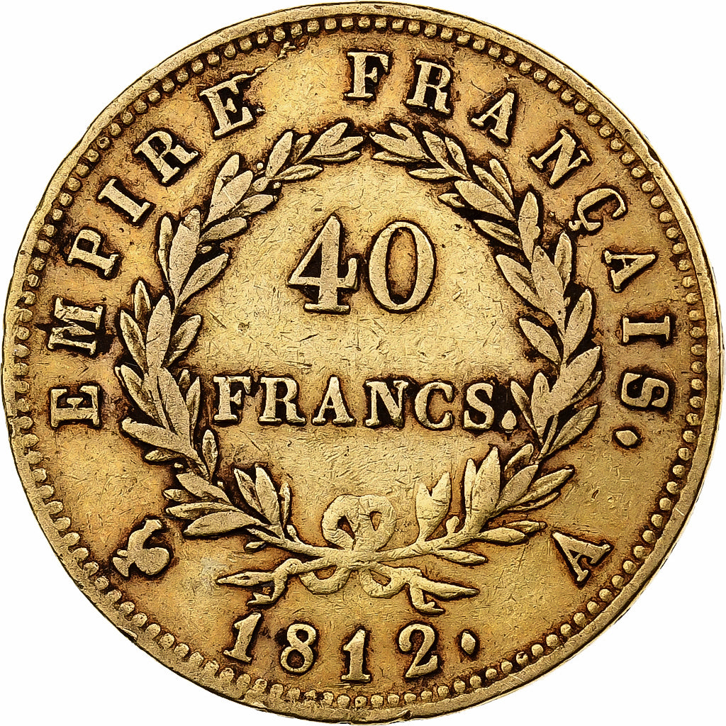 France, 40 Francs, Napoléon I, 1812, Paris, Or, TB+, Gadoury:1084, KM:696.1