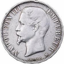 Coin, France, Napoleon III, 5 Francs, 1855 BB, VF(20-25), Silver, KM 782.2