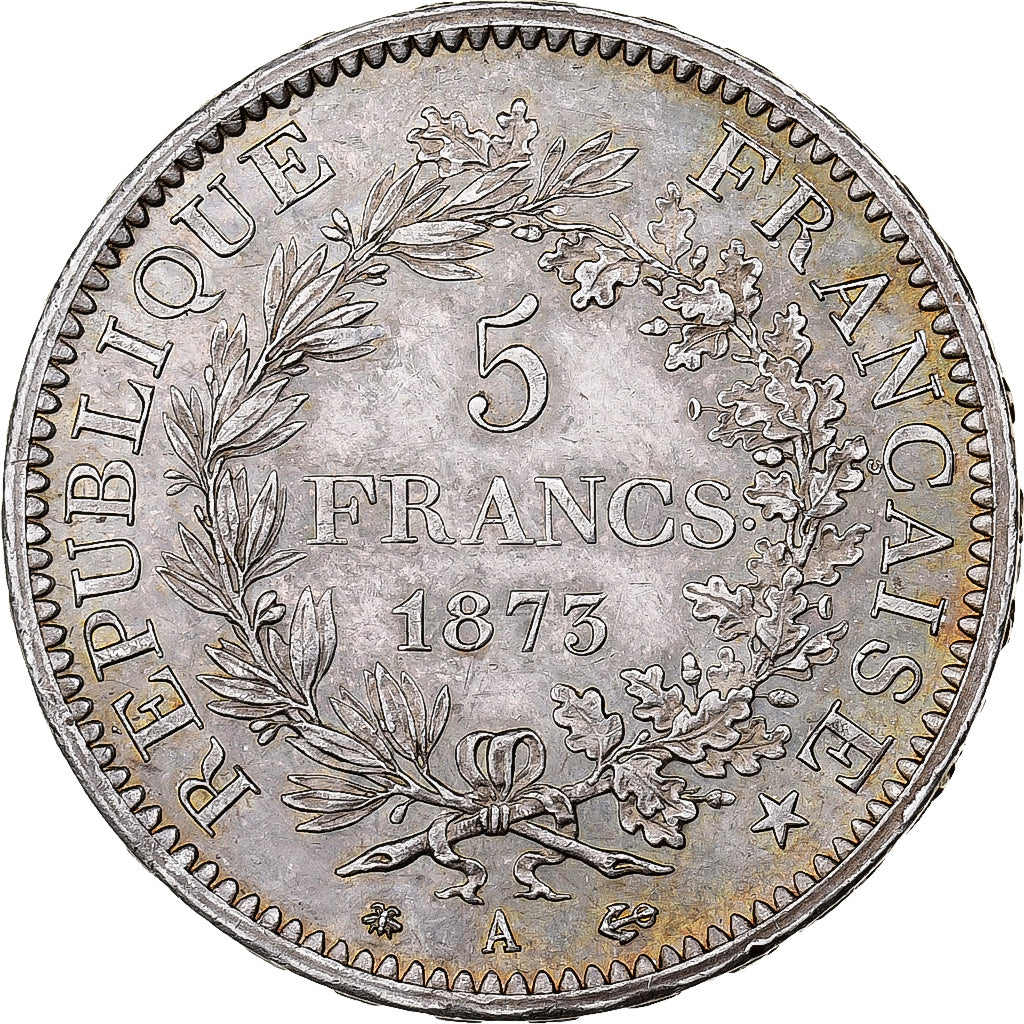 France, Hercule, 5 Francs, 1873, Paris, MS(60-62), Silver, KM:820.1