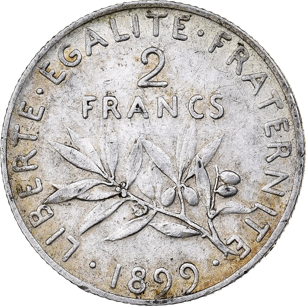 Munten, Frankrijk, Semeuse, 2 Francs, 1899, Paris, ZF, Zilver, KM:845.1