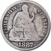 United States, Seated Liberty Dime, 1887, San Francisco, EF, KM:A92