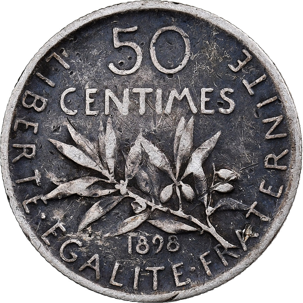 France, Semeuse, 50 Centimes, 1898, Paris, EF(40-45), Silver, KM:854