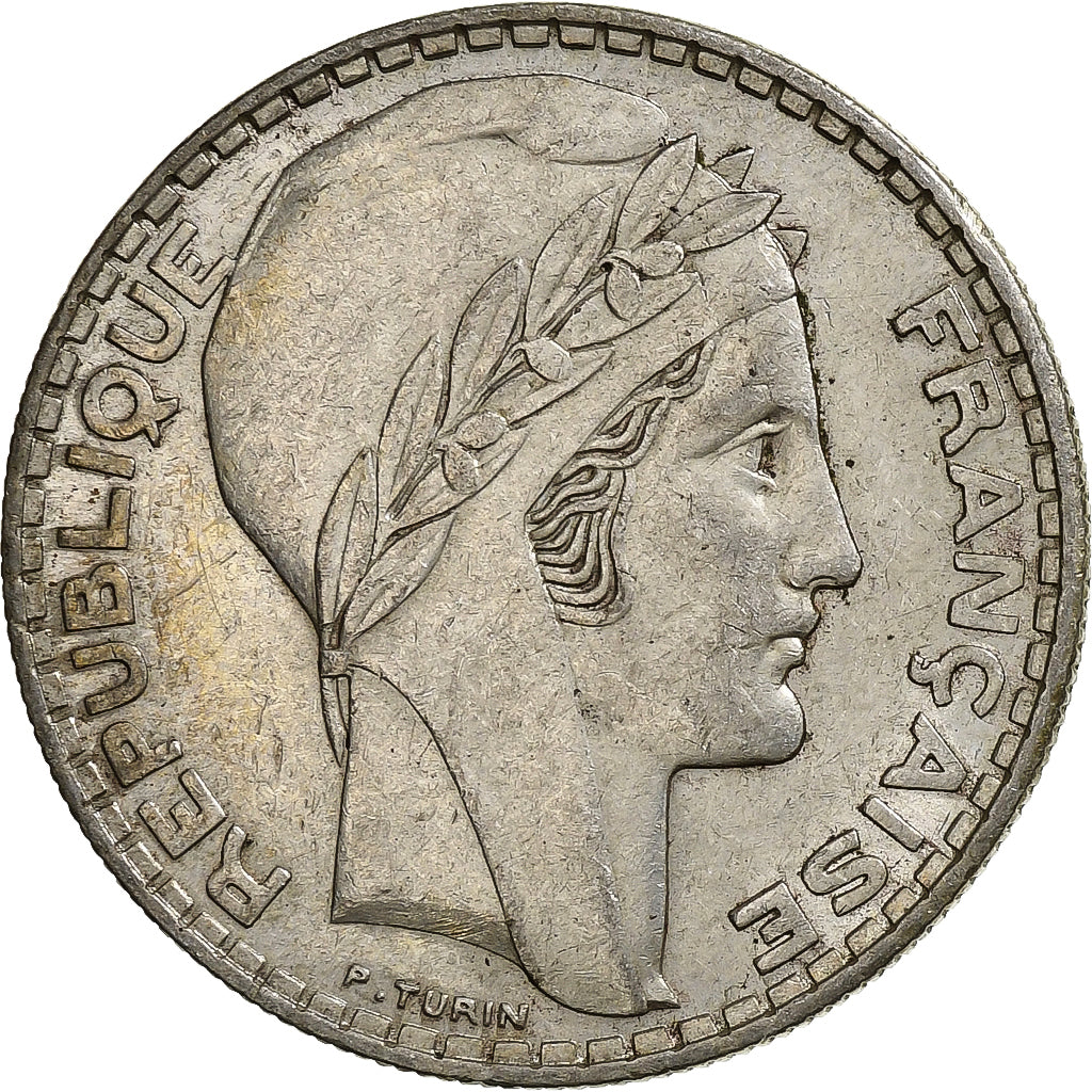 Frankrijk, 20 Francs, Turin, 1937, Paris, Zilver, ZF+, Gadoury:852, KM:879