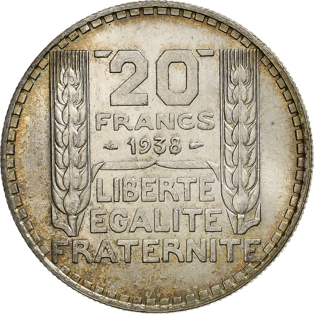 Münze, Frankreich, Turin, 20 Francs, 1938, Paris, VZ, Silber, KM:879