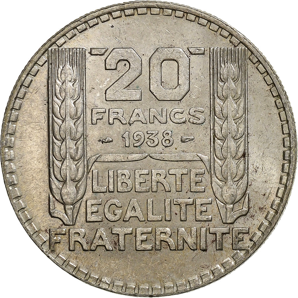 Francia, 20 Francs, Turin, 1938, Paris, Argento, SPL-, Gadoury:852, KM:879