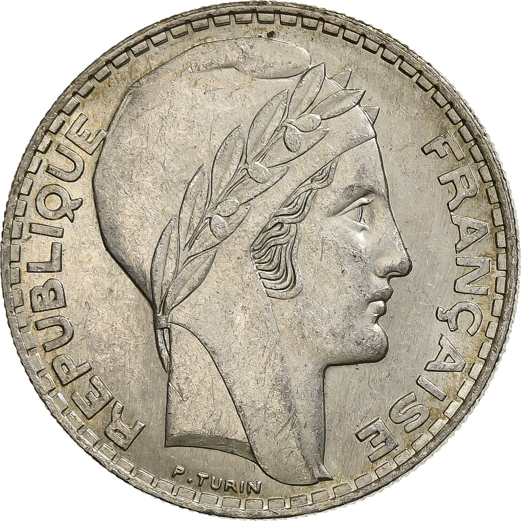 Moneta, Francja, Turin, 20 Francs, 1938, Paris, AU(55-58), Srebro, KM:879