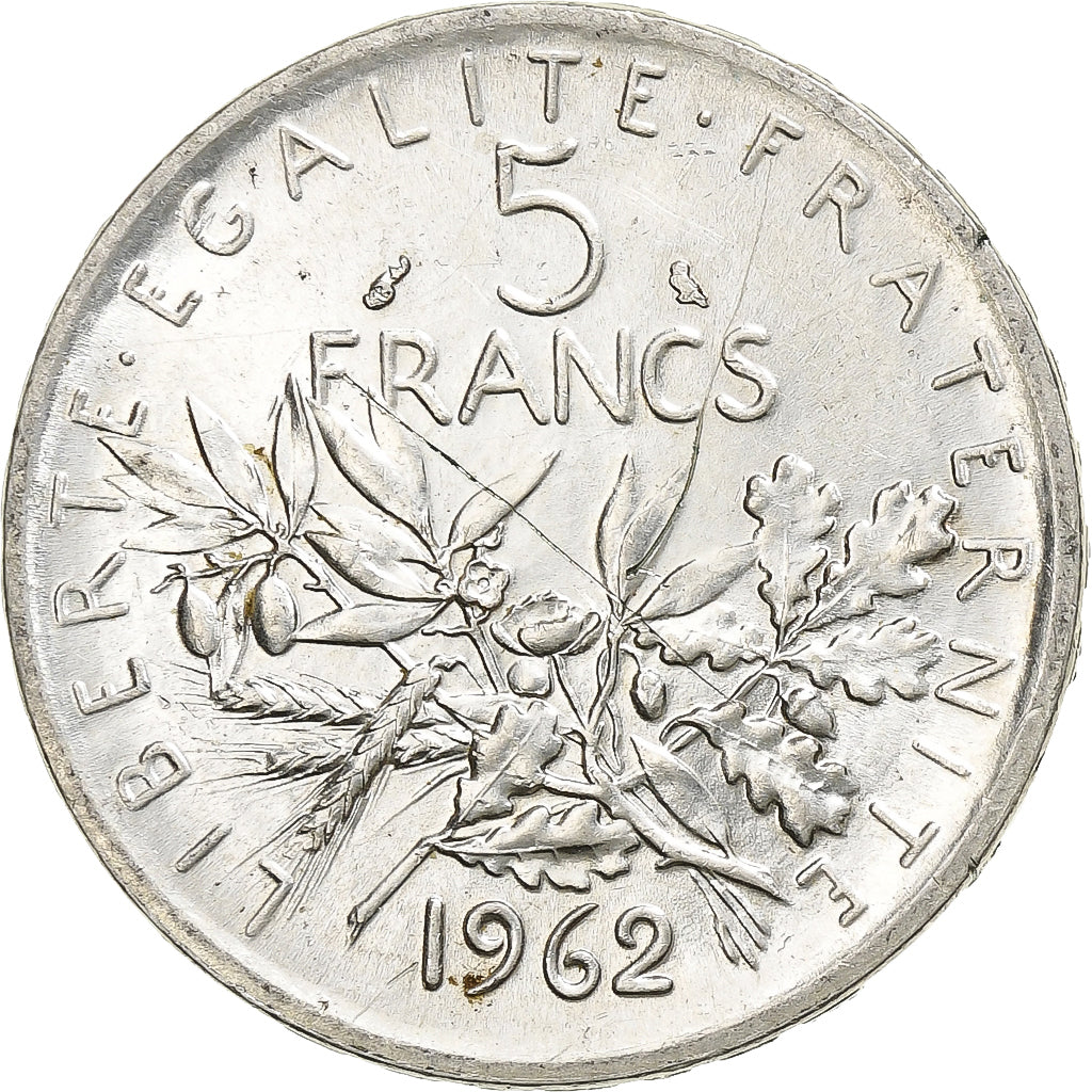 France, 5 Francs, Semeuse, 1962, Argent, SPL+, Gadoury:770, KM:926