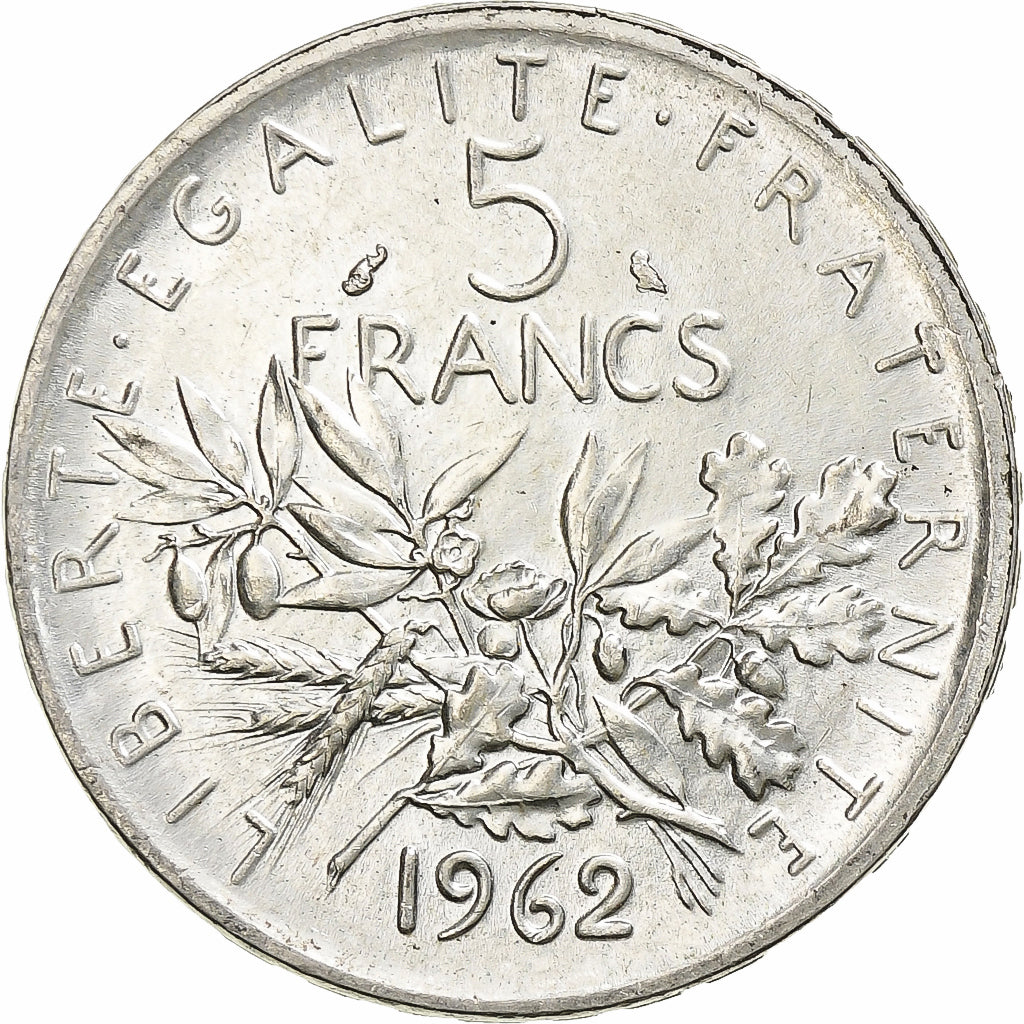 Francia, 5 Francs, Semeuse, 1962, Argento, SPL, Gadoury:770, KM:926