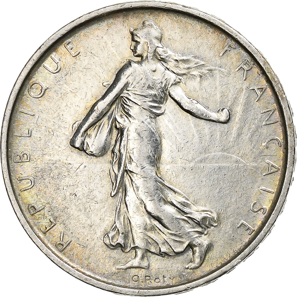França, 5 Francs, Semeuse, 1964, Paris, Prata, AU(55-58), Gadoury:770
