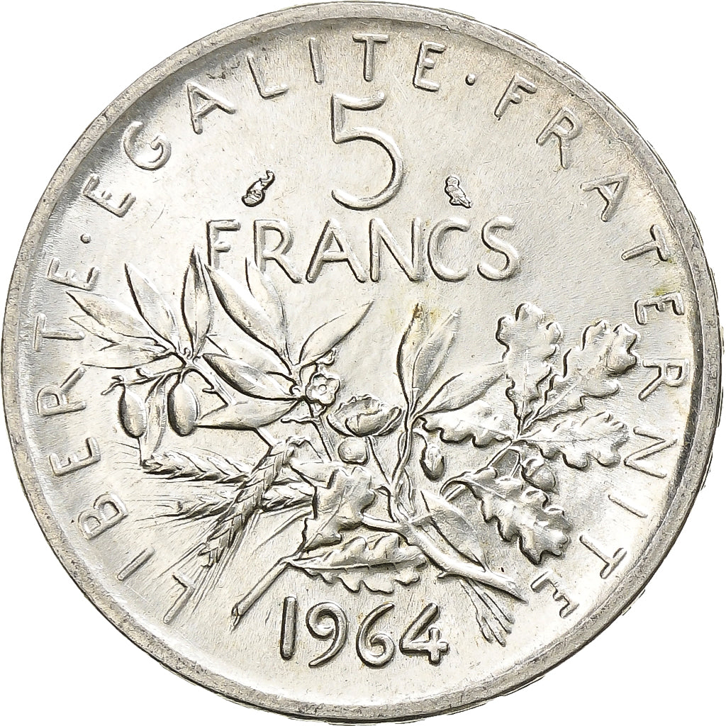 Frankreich, Semeuse, 5 Francs, 1964, Paris, VZ+, Silber, Gadoury:770