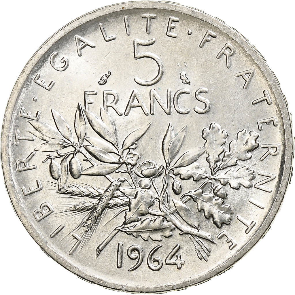Francia, Semeuse, 5 Francs, 1964, Paris, SPL, Argento, Gadoury:770