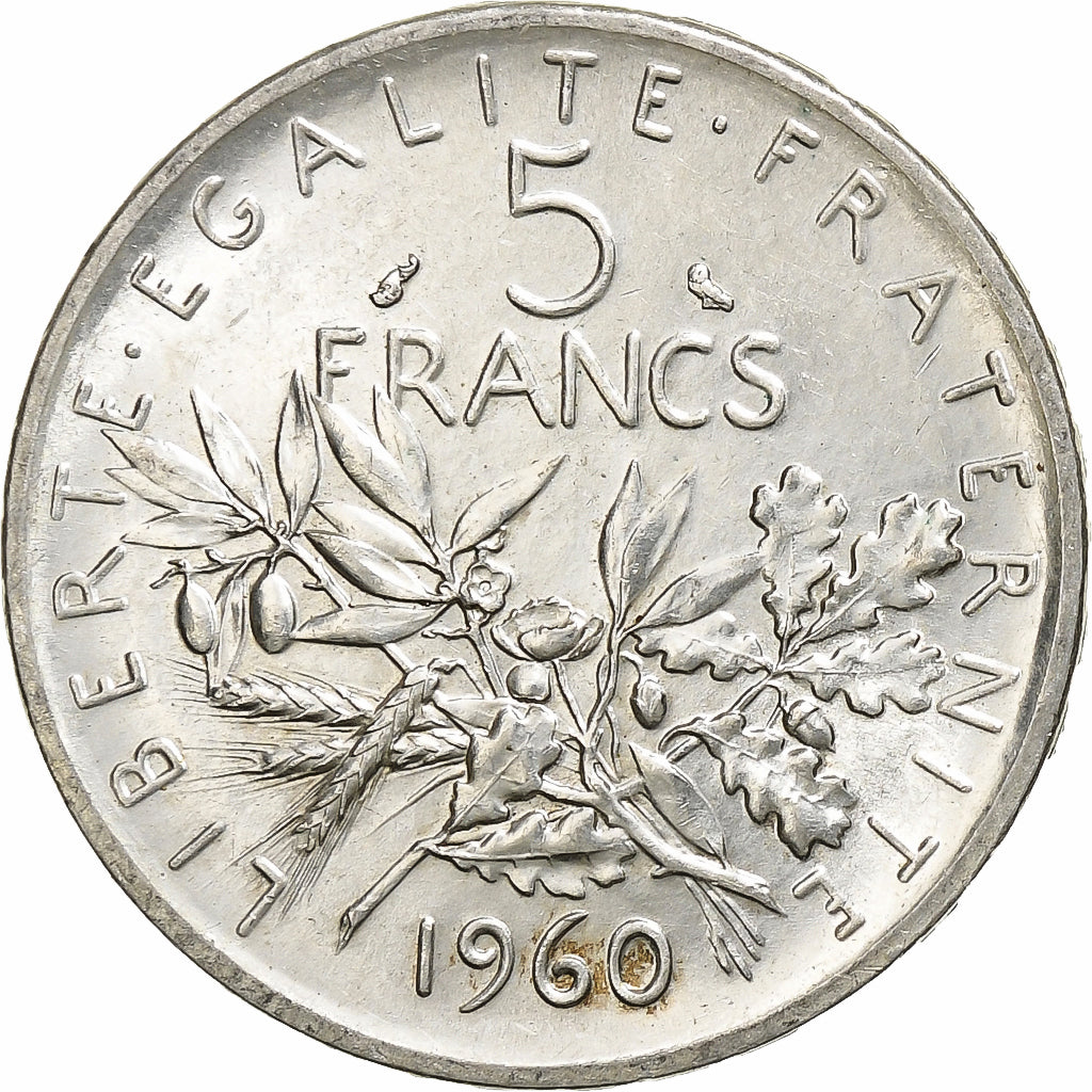 France, Semeuse, 5 Francs, 1960, SPL, Argent, Gadoury:770, KM:926
