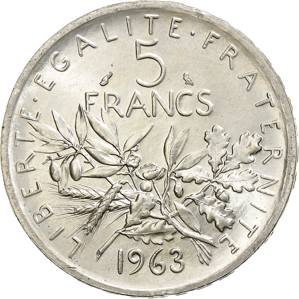 Frankreich, 5 Francs, Semeuse, 1963, Paris, Silber, VZ+, Gadoury:770, KM:926