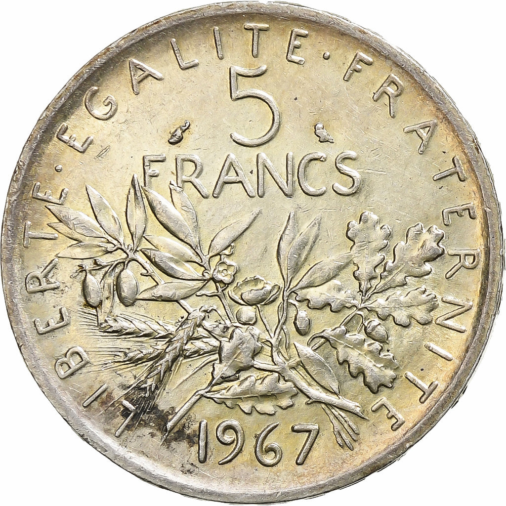 France, Semeuse, 5 Francs, 1967, Paris, AU(55-58), Silver, KM:926, Gadoury:770