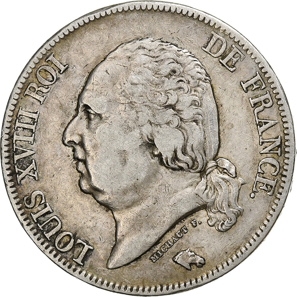 Coin, France, Louis XVIII, 5 Francs, 1822, Paris, VF(30-35)