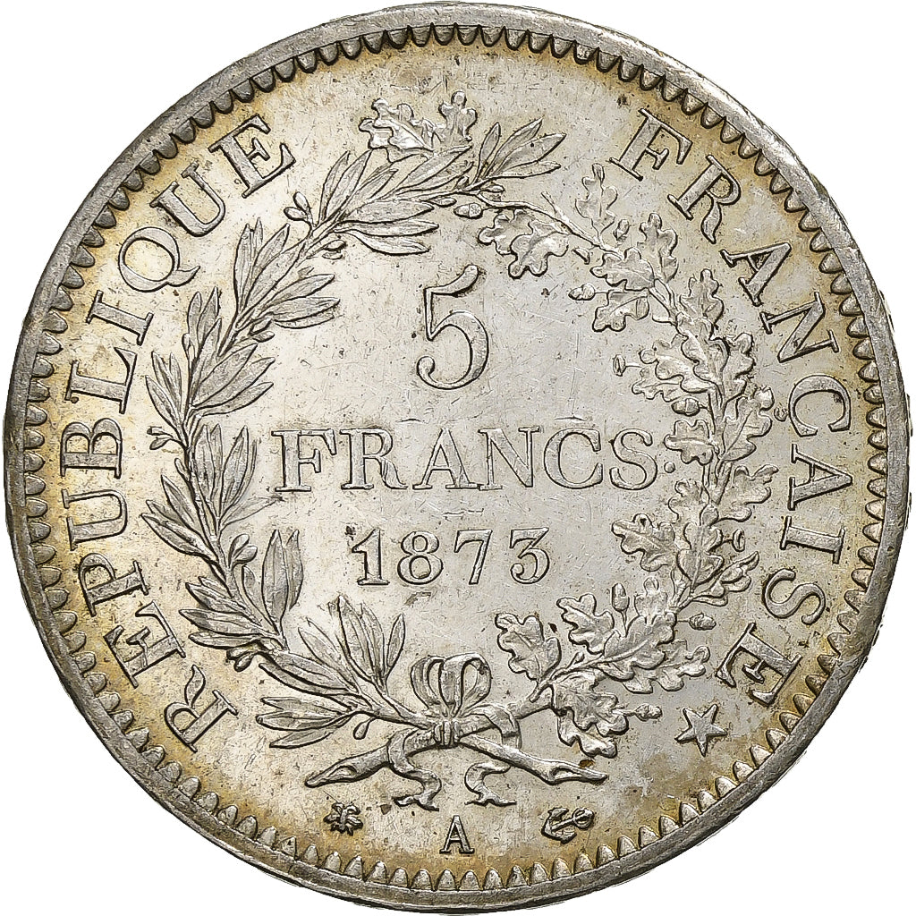 Moneta, Francia, Hercule, 5 Francs, 1873, Paris, SPL-, Argento, KM:820.1