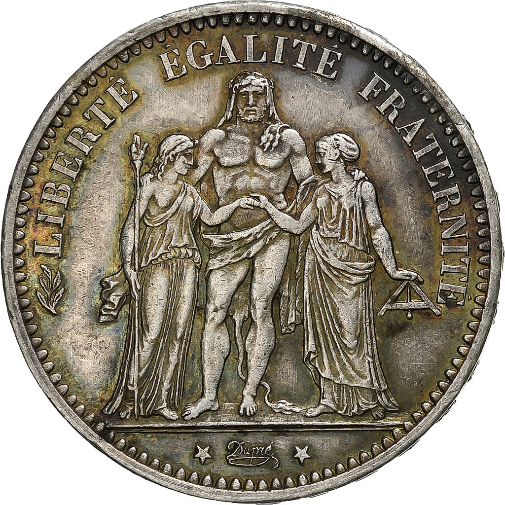 France, 5 Francs, Hercule, 1873, Paris, Silver, EF(40-45), Gadoury:745.a