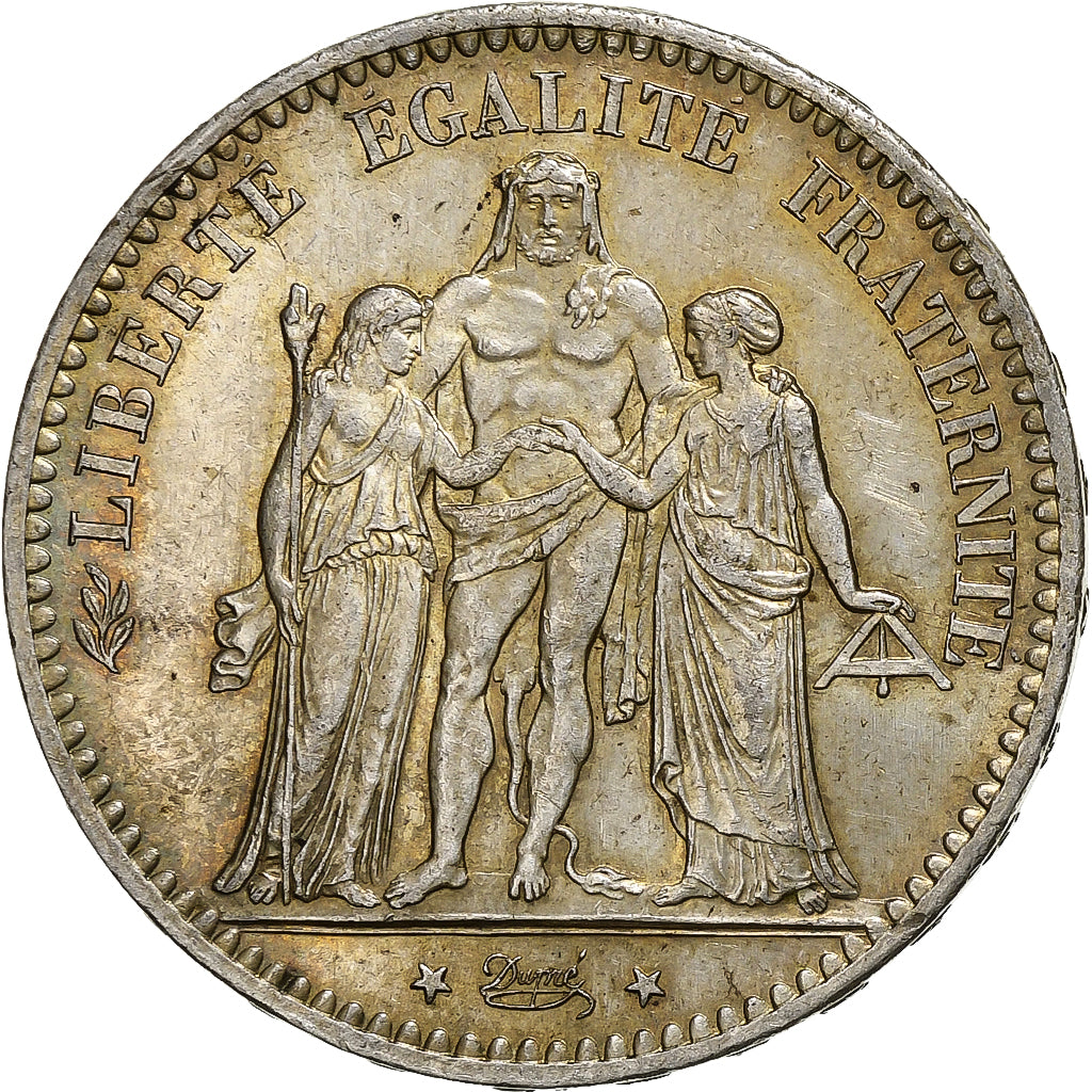 Munten, Frankrijk, Hercule, 5 Francs, 1877, Paris, ZF+, Zilver, KM:820.1