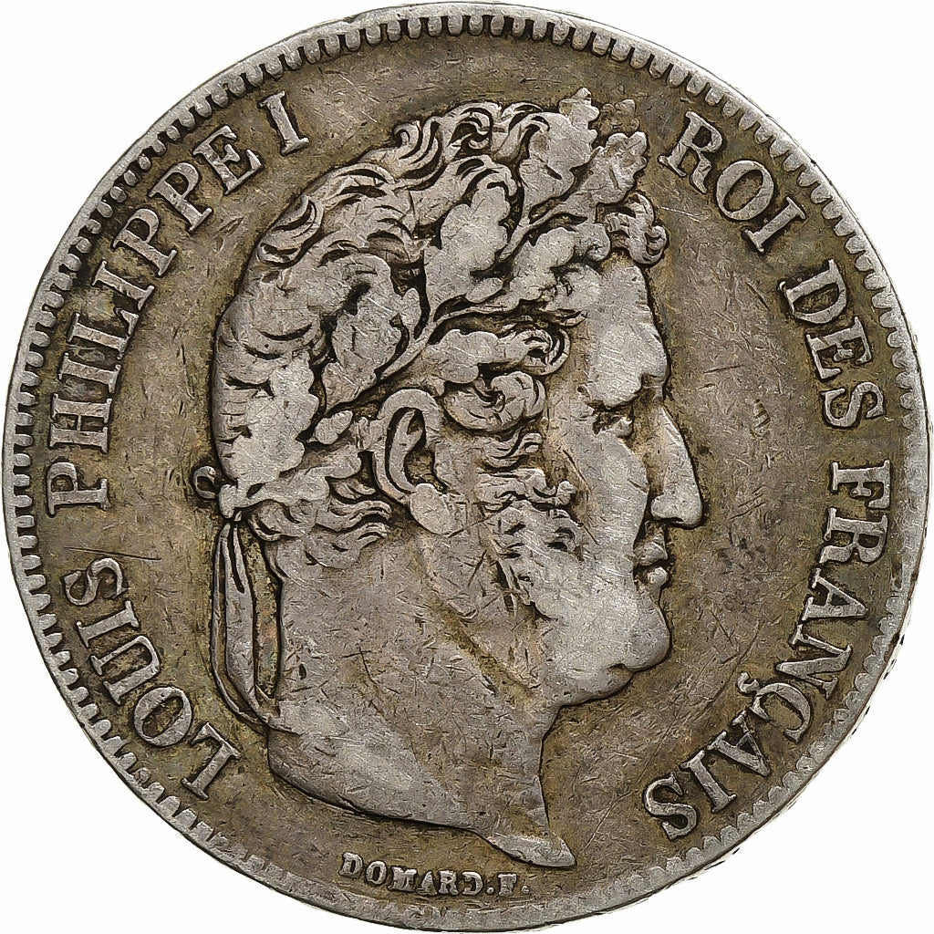 Francia, Louis-Philippe, 5 Francs, 1832, Paris, MB+, Argento, KM:749.1, Gadou...