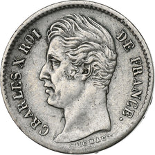 Coin, France, Charles X, 1/4 Franc, 1830, Paris, EF(40-45), Silver, KM:722.1