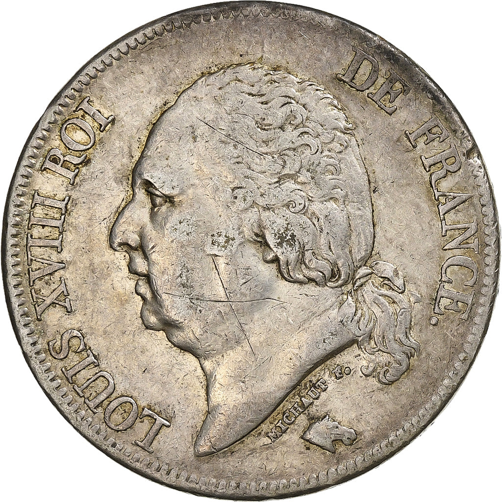 Frankreich, Louis XVIII, 5 Francs, 1824, Paris, Silber, KM:711.1