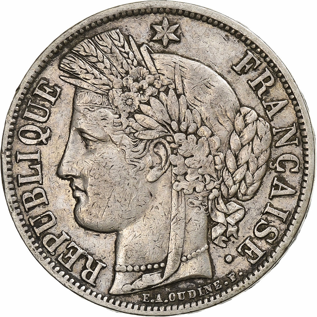 France, 5 Francs, Cérès, 1851, Paris, Argent, TB+, Gadoury:719, KM:761.1