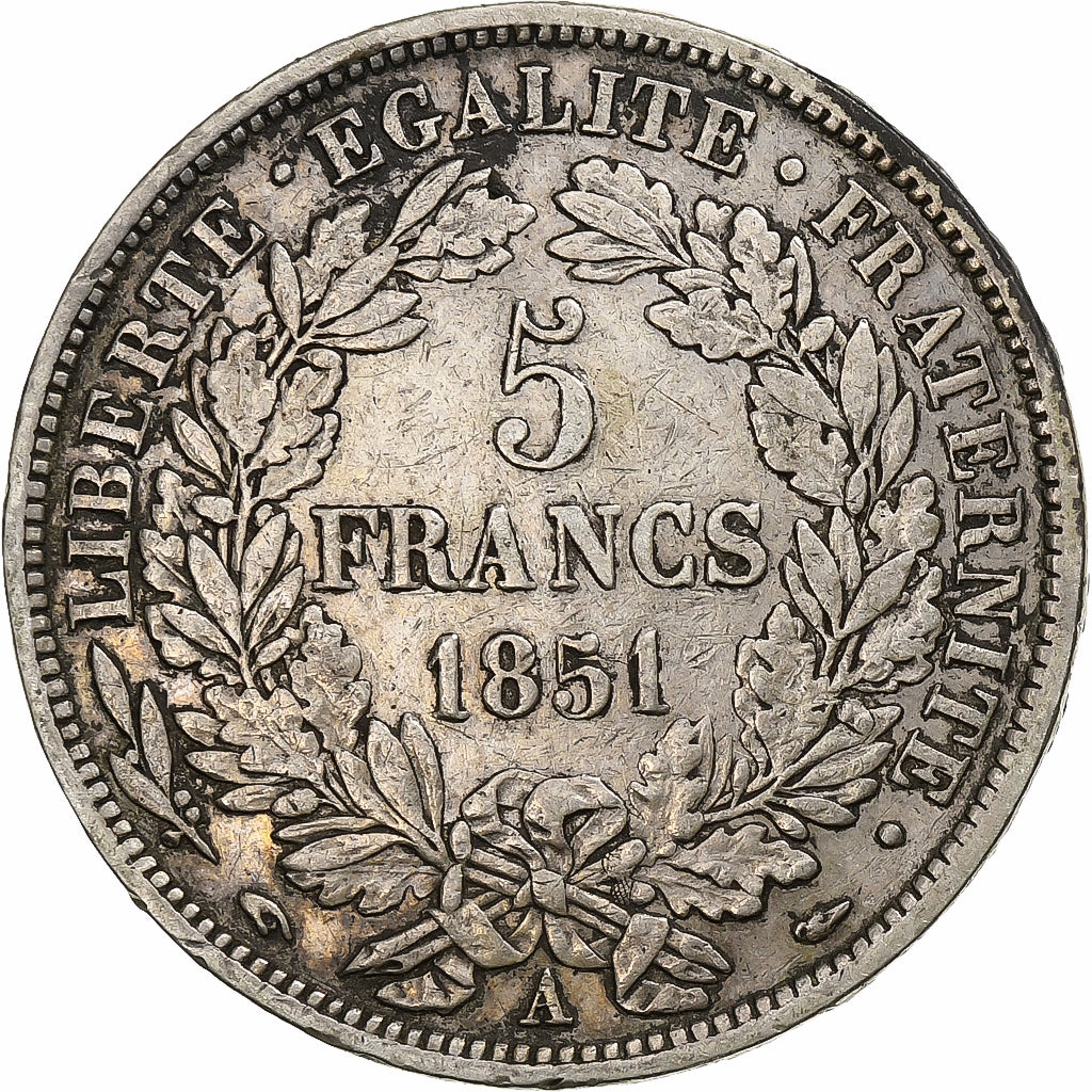 France, 5 Francs, Cérès, 1851, Paris, Argent, TB+, Gadoury:719, KM:761.1