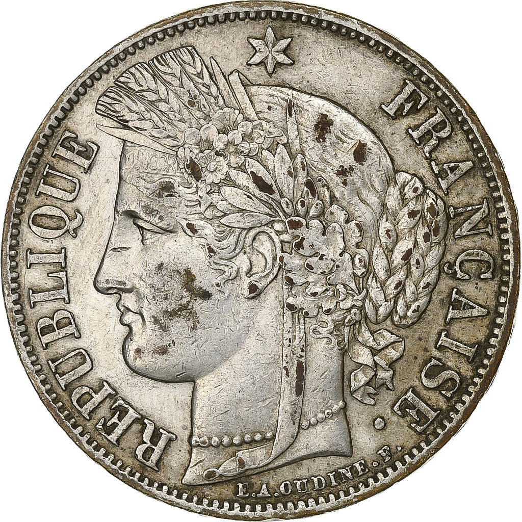 France, 5 Francs, Cérès, 1851, Paris, Argent, TB+, Gadoury:719, KM:761.1