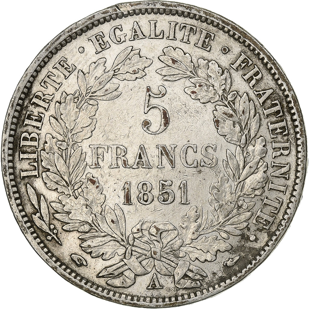 France, 5 Francs, Cérès, 1851, Paris, Argent, TB+, Gadoury:719, KM:761.1