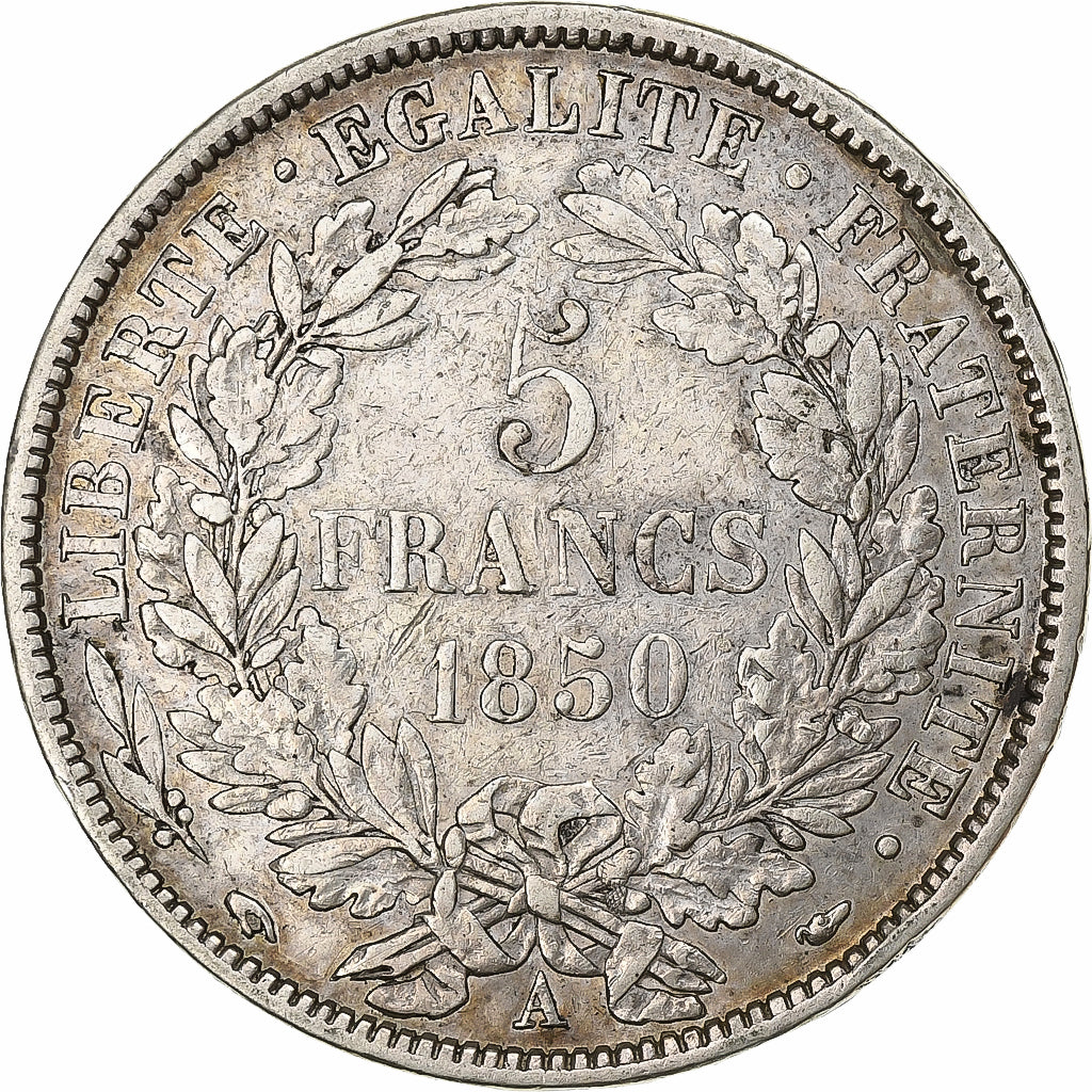 France, 5 Francs, Cérès, 1850, Paris, Argent, TB+, Gadoury:719, KM:761.1