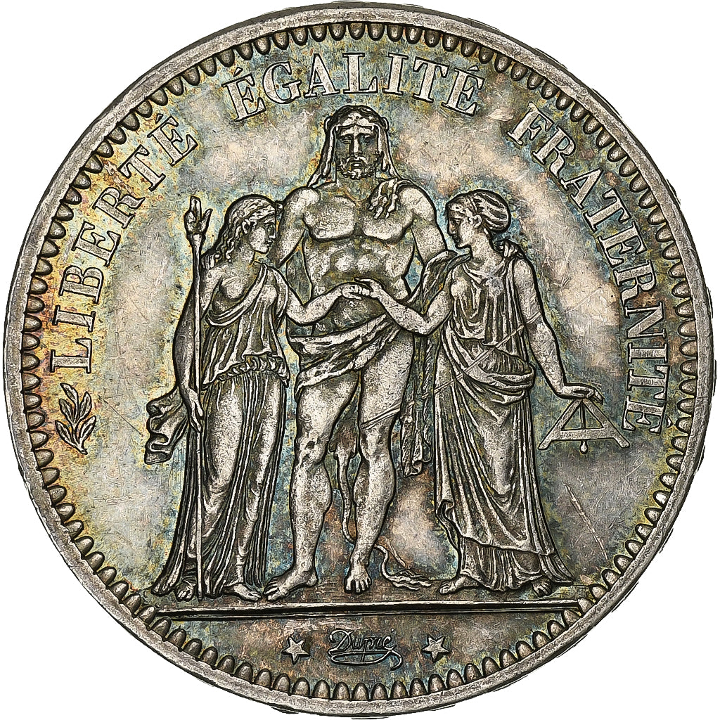 Frankrijk, Hercule, 5 Francs, 1873, Paris, ZF+, Zilver, KM:820.1, Gadoury:745a