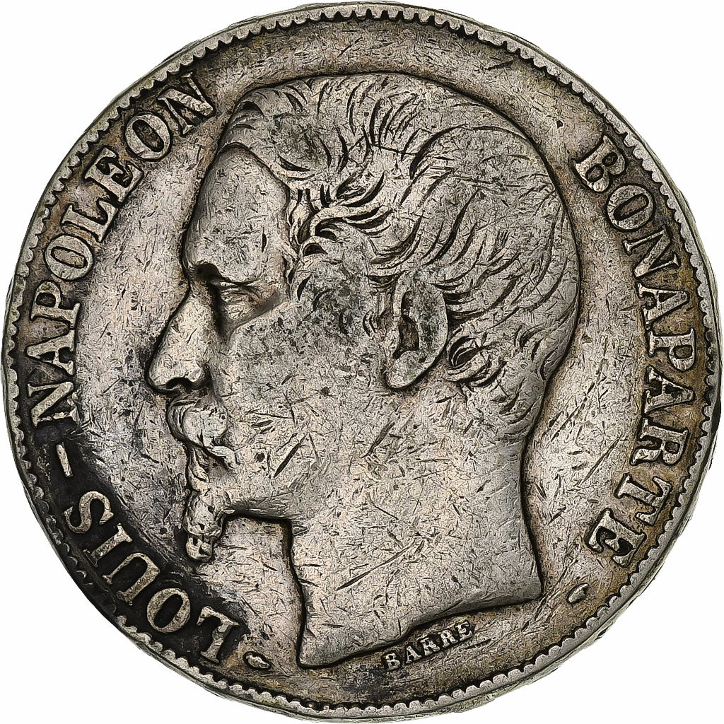 Frankrijk, 5 Francs, Louis Napoléon Bonaparte, 1852, Paris, Zilver, FR+