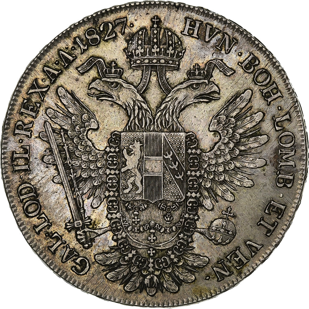 Austria, François I D'Autriche, 1 Thaler, 1827, Vienne, Silver, AU(55-58)