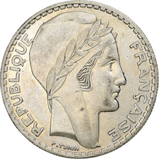France, 20 Francs, Turin, 1938, Paris, Silver, AU(50-53), Gadoury:852, KM:879