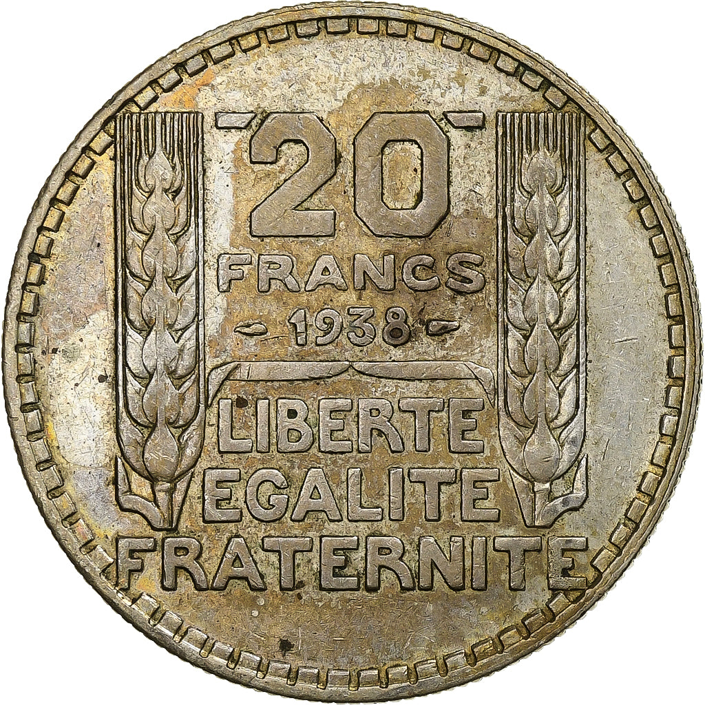 Frankreich, 20 Francs, Turin, 1938, Paris, Silber, SS+, Gadoury:852, KM:879