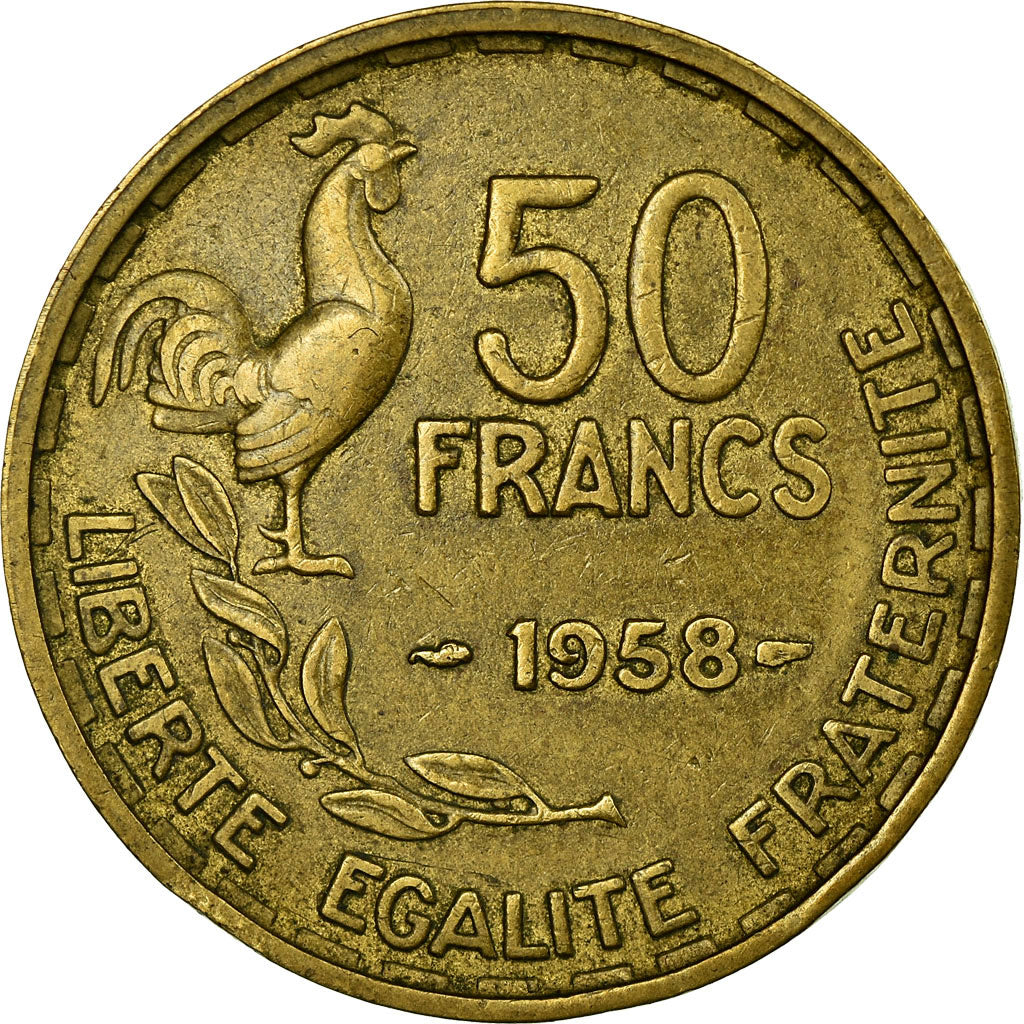 Münze, Frankreich, Guiraud, 50 Francs, 1958, Paris, SS, Aluminum-Bronze