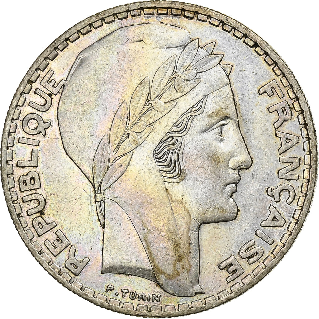 Francia, 20 Francs, Turin, 1934, Paris, Argento, SPL, Gadoury:852, KM:879