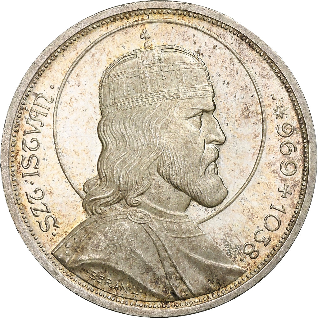 Hongrie, 5 Pengö, 1938, Budapest, Argent, SUP, KM:516