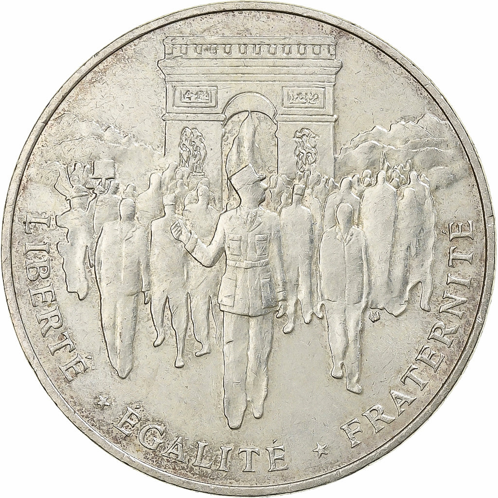 France, Libération de Paris, 100 Francs, 1994, AU(50-53), Silver, KM:1045.1