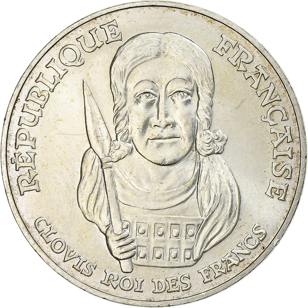 France, Clovis, 100 Francs, 1996, AU(55-58), Silver, KM:1180, Gadoury:953