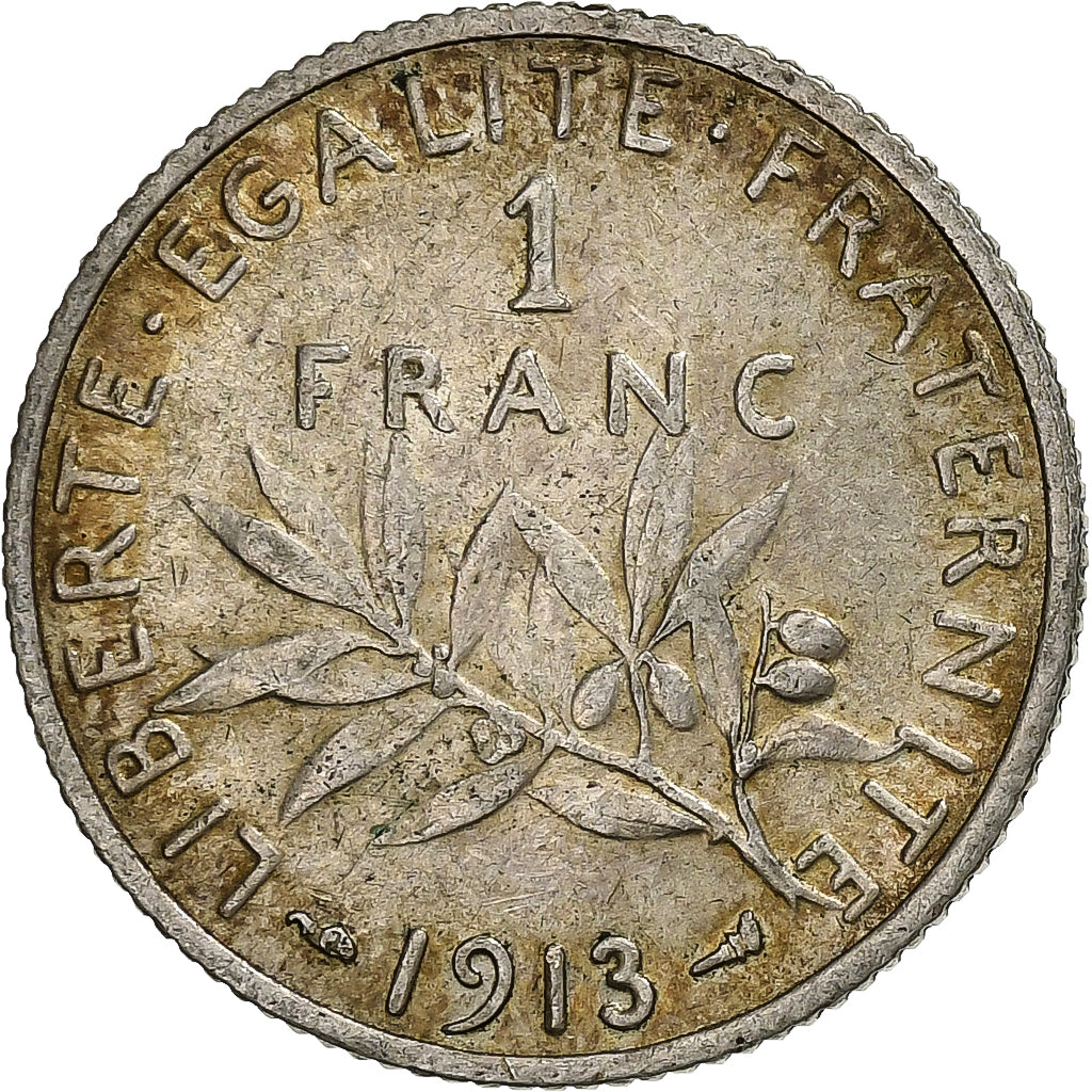 Frankreich, Semeuse, Franc, 1913, Paris, SS, Silber, KM:844.1, Gadoury:467