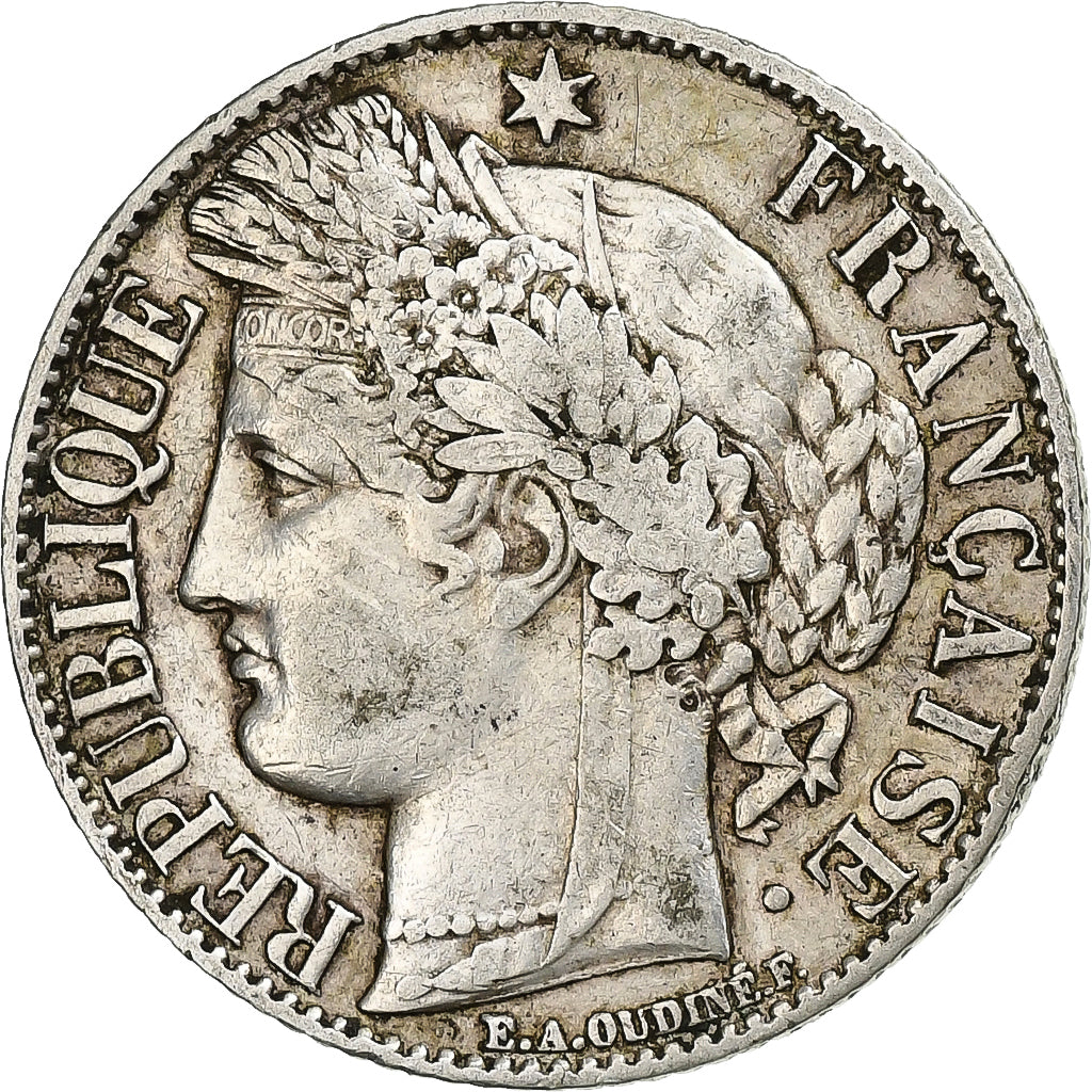 France, Cérès, Franc, 1888, Paris, EF(40-45), Silver, KM:822.1, Gadoury:465a