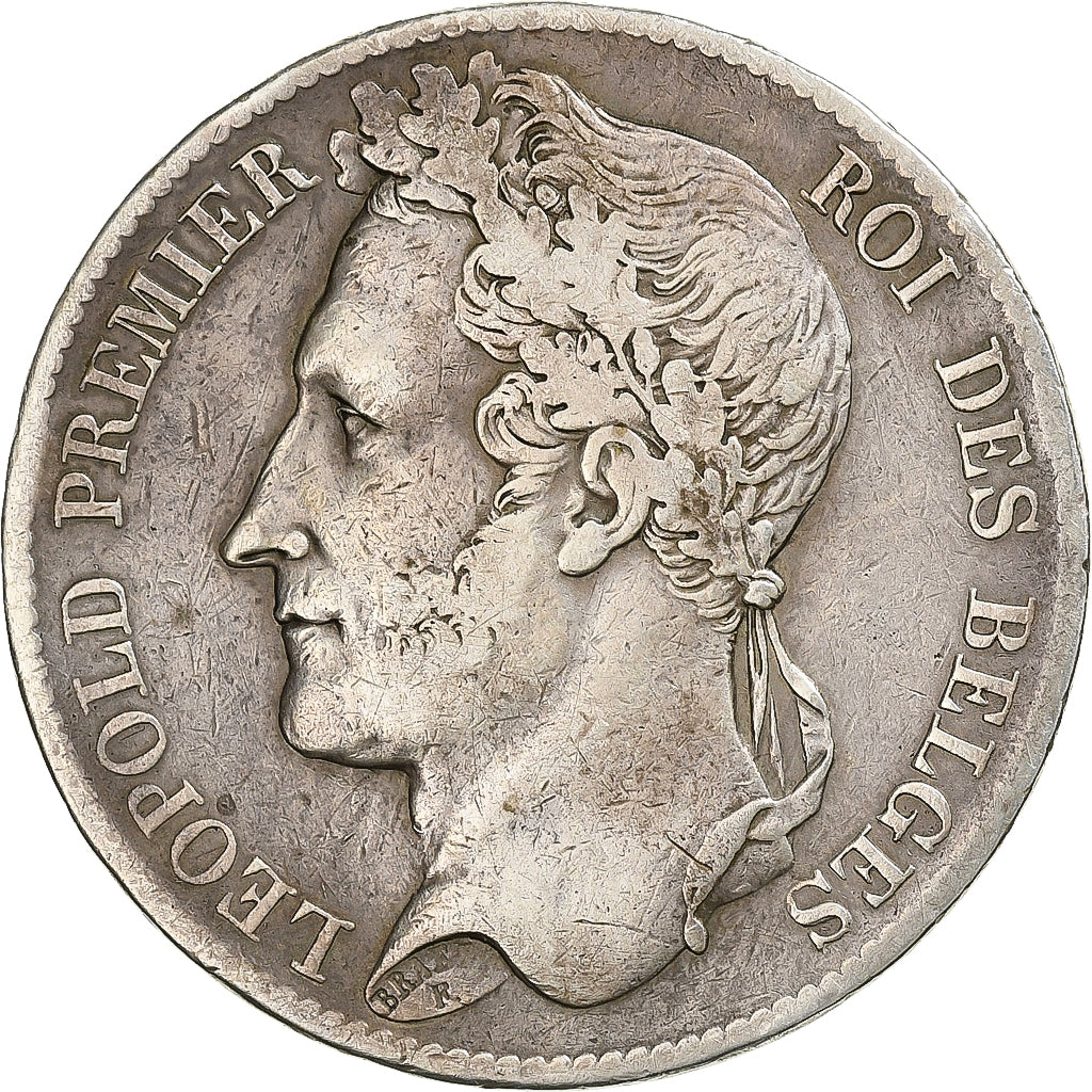 België, Leopold I, 5 Francs, 5 Frank, 1833, Zilver, FR+, KM:3.1